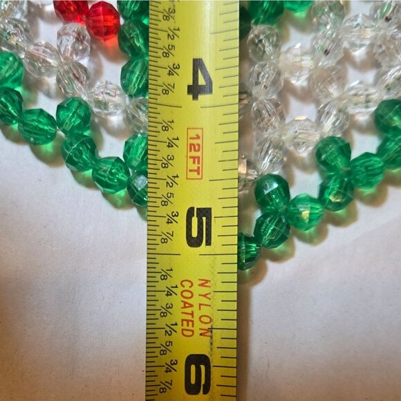 Vintage Beaded Christmas Tree Coasters Beaded Set Of 6 Green Red White - Picture 14 of 15